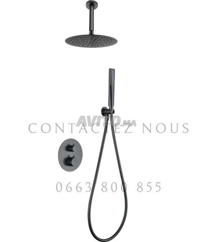 دش ترموستاتي مدمج أسود Gun Metal