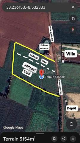 Terrain 3486m² titré près de Zerad - 2