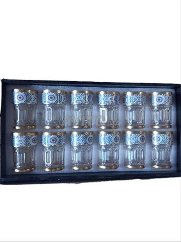 طقم أكواب زجاجية مزخرفة (12 قطعة)