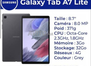 Samsung tab A7 Lite, 32G, 3G Ram, 4G LTE rèseau