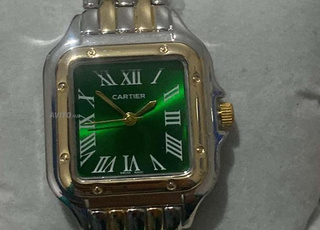 Montre bicolore cadran vert