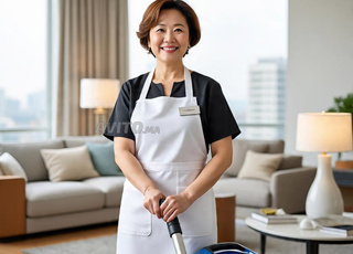 امرأة متعددة المهام ومؤهلة - مطبخ وأطفال