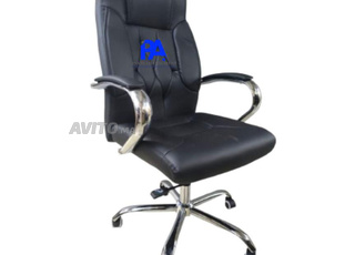 Fauteuil de travail avec roulette en cuir/mesh