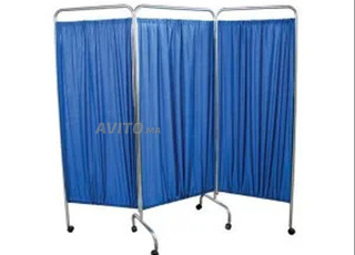 Paravent 3 volets en inox sur roulettes