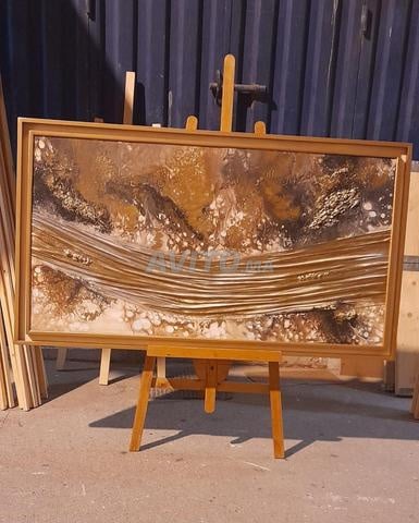 لوحة تجريدية ذهبية بارزة 130x80