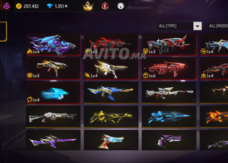 Compte Free Fire plein Evo plus de 6 ans