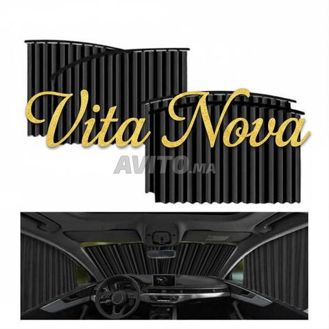 Rideaux de fenêtre latérale pour voiture 4Pcs Noir /Beige