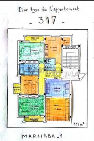 Appartement F5 Moyen standing à trois faces