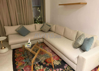 Salon complet Canapé L Bouclette et Tables