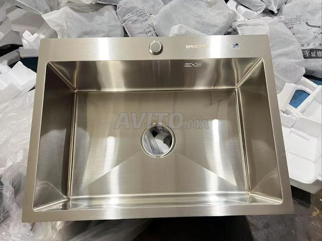 Sm evier lavabo de cuisine en inox 60/45 cm - 2