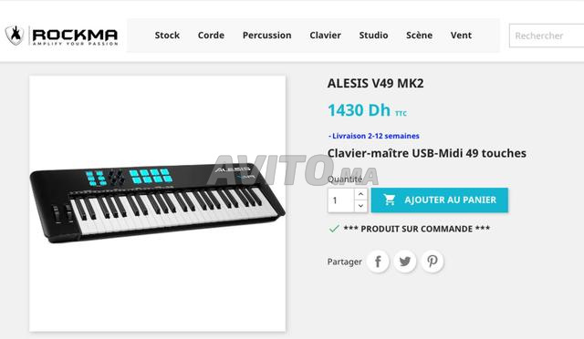 CONTROLEUR ALESIS V49 MKII DJ PRODUCTEUR PIANO