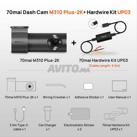 Dash Cam 70mai M310 Plus 2K avec kit UP03 - 2
