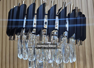 Lustre LED moderne avec cristal de luxe