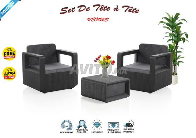 Set De Balcon 2 Fauteuil Avec Table Base