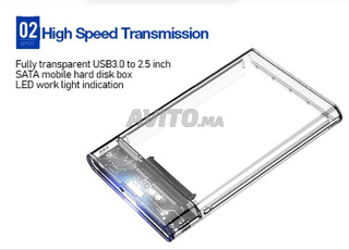 Boîtier de disque dur usb 3.0 design transparent