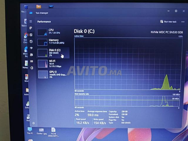 كمبيوتر محمول Pc i5 الجيل الثامن 16 رام ddr4 256 ssd بحالة الجديد