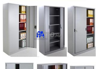 Armoire métallique haute à deux portes rideaux