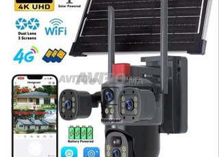 كاميرا 4G شمسية خارجية 12 ميجابكسل - عدسة ثلاثية