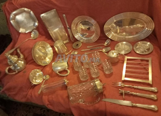 Ensemble argenterie, cristal