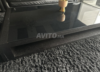 Table basse moderne noire en verre modèle kitea