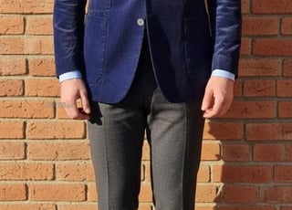 Veste en velours bleu original