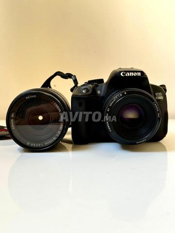 Canon 650d مع 2 عدسة 50 1.8mm/18-135mm