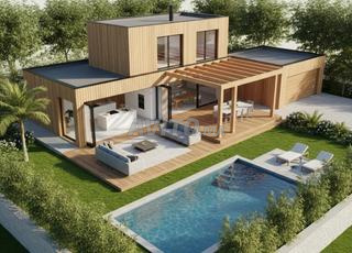 بناء بهيكل خشبي إيكولوجي