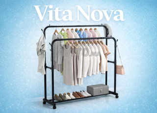 Porte-vêtements métallique à double tringle 35KG