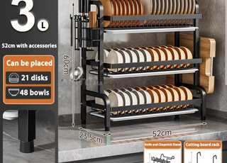 Étagère de cuisine multifonctionnelle en acier inoxydable