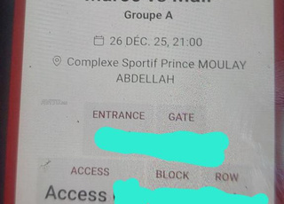 2 tickets Maroc Mali