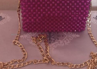 Sac cristal travaillé avec de l'agate, élégant