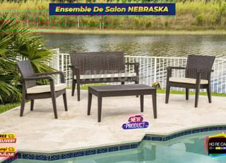 Ensemble De Salon NEBRASKA Double MARRON