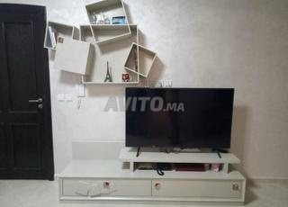 meuble tv avec sa bibliotheque marque enza home