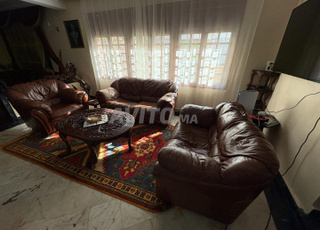 Salon 3 pièces en vrai cuir marron – Très bon prix