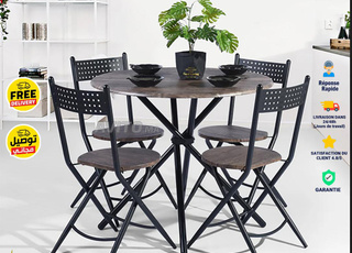 Ensemble de salle à manger moderne de cinq pièces pour quatre personnes