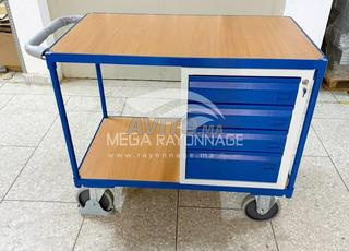 منضدة عمل متنقلة مع رفّين - 500 كجم