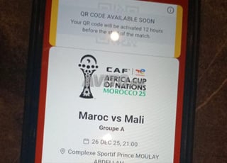 1 seul Ticket Maroc vs Mali Cat 2