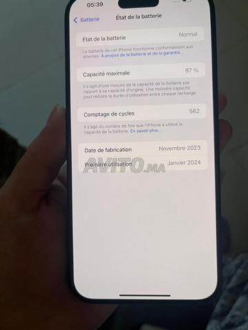 iPhone 15 Pro Max 256 GB état 87 - 2