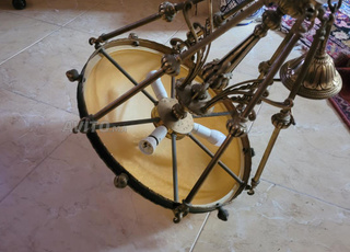 Lustre en cuivre antique