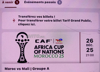 1 billet CAN Maroc Mali