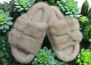 Mules en fourrure de vison