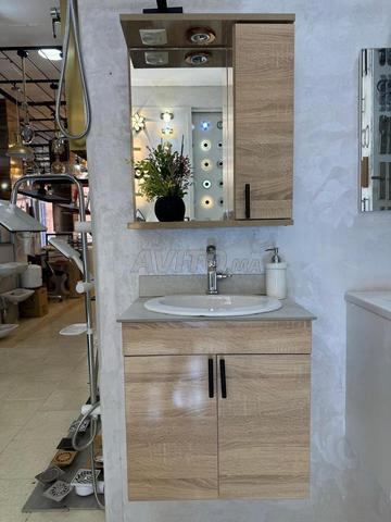 جدد حمامك بحوض Porcelin عصري و مرآة وخزانة MDF