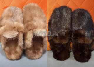 Mules en fourrure de vison