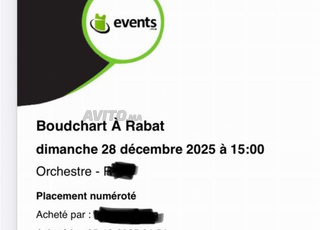 Ticket boudchart (placement numeroté)