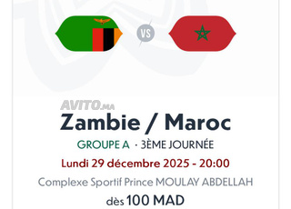 1 Ticket Maroc vs Zambie CAT2