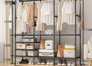 رف ملابس مع منظم احذية