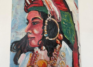 Tableau jeune femme marocaine peinture sur toile