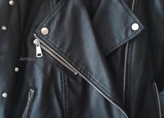 Veste noire en cuir noire xl femme