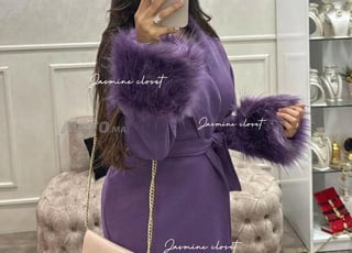 Manteau cachemire avec fourrure