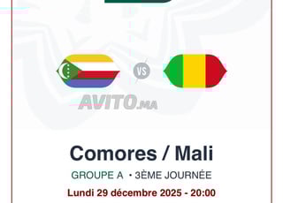 Billet match Comores vs Mali